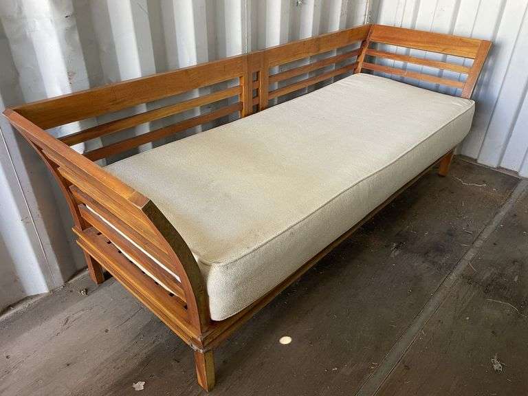 Cream Mahogany Timber Day Bed - 2200mmL