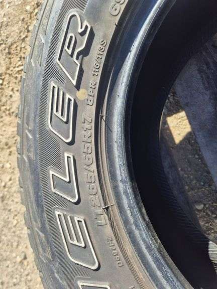 2x Bridgestone Dueler Tyres 265/65R17