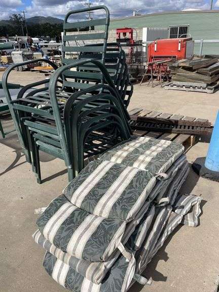 Outdoor chairs and cushions
