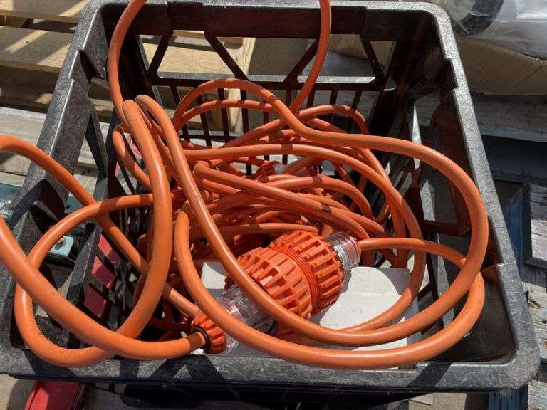 Pallet inc Hose Reel, Power Leads, Tile Cutter etc