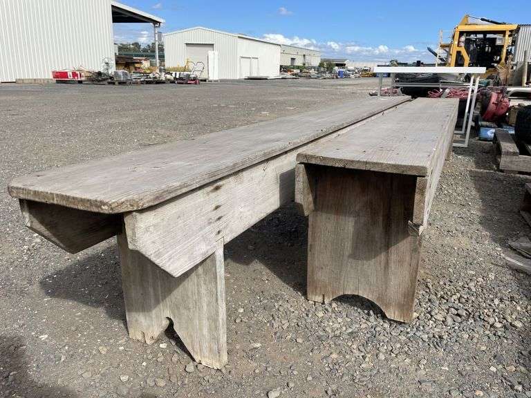 2x Timber Bench Seats