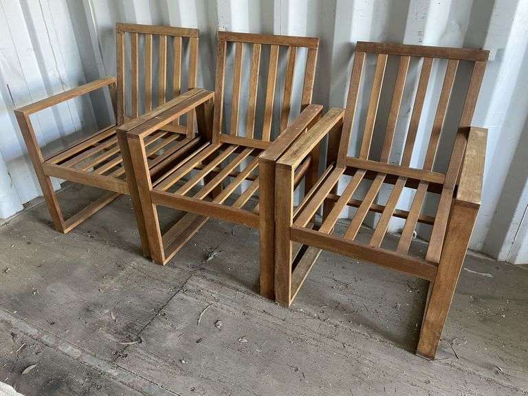 3x Lge Timber Chairs