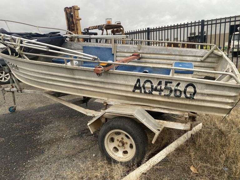 Aluminium Tinny inc Bimini Top & Trailer  