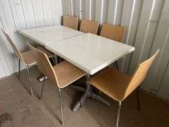 2x Square Cafe Tables & 6x Chairs