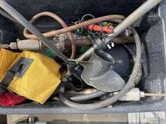 Pallet inc Hose Reel, Power Leads, Tile Cutter etc