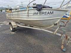 Aluminium Tinny inc Bimini Top & Trailer  