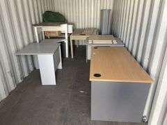 Qty Assorted Office Furniture, Tables and Kitchen Accessories