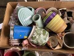 Pallet Glass Vases, Tin Buckets/Jugs, Ceramic Pots, Lge Qty Cards etc etc