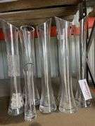 9x Glass Flute Vases
