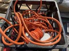 Pallet inc Hose Reel, Power Leads, Tile Cutter etc
