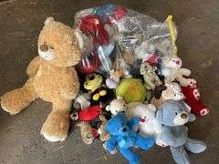 As New Stuffed Toys and Cardboard Drum Set