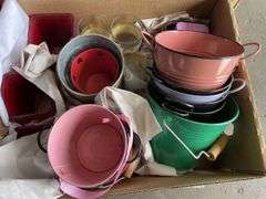 Pallet Glass Vases, Tin Buckets/Jugs, Ceramic Pots, Lge Qty Cards etc etc