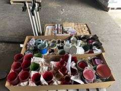 Pallet Glass Vases, Tin Buckets/Jugs, Ceramic Pots, Lge Qty Cards etc etc