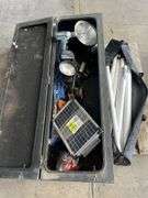 Utility Side Box and Contents inc Makita 18v Drill, Aerial and Assorted Tools