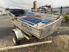 Aluminium Tinny inc Bimini Top & Trailer  