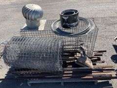 Pallet inc Pet Cage, Whirly Bird, Wire, Shovels and Pickets