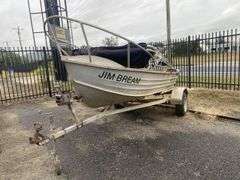 Aluminium Tinny inc Bimini Top & Trailer  
