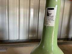 2x Glazed Bottle Vases