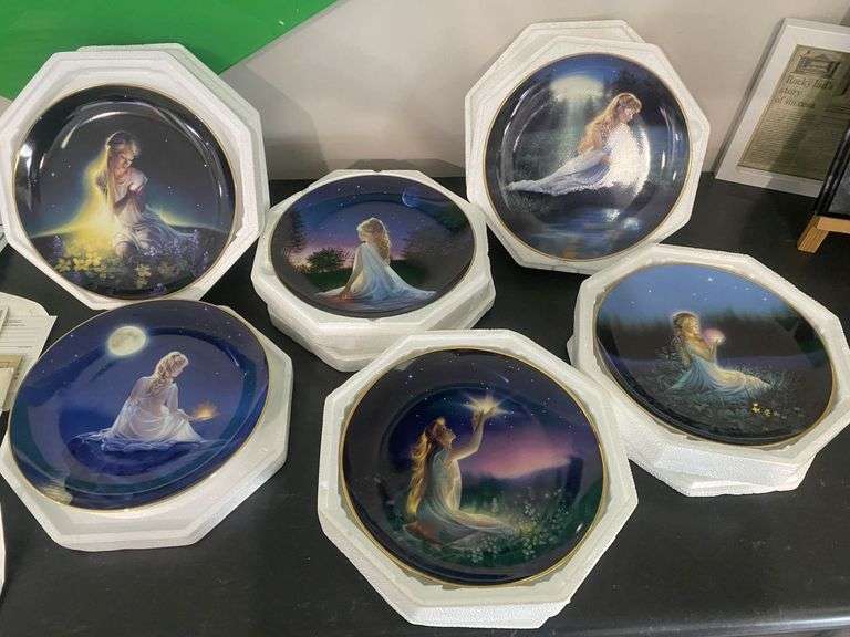 6x Franklin Mint Crystal Power Plates