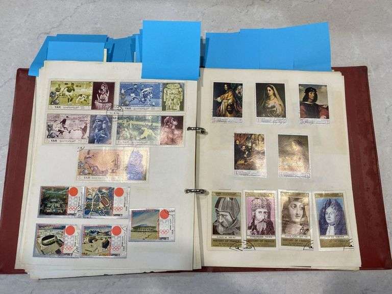 Hardcover Stamp Album inc Mix of World Stamps