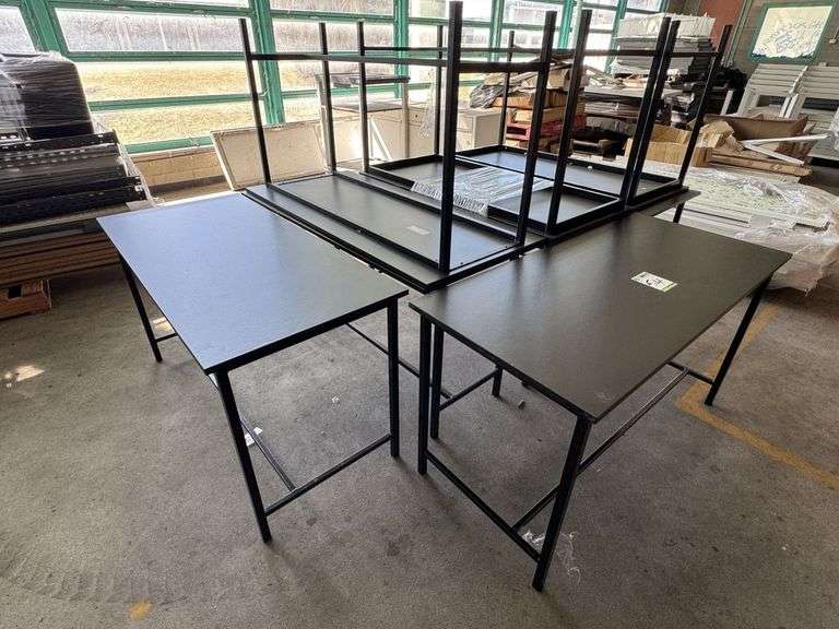 8x Black Students Desk 1350mm x 600mm