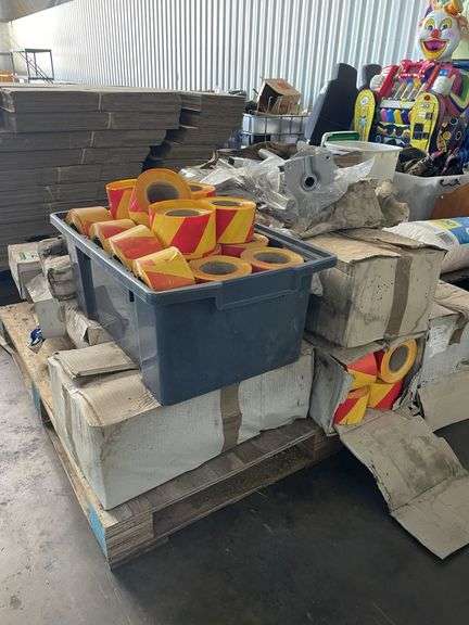 Pallet Assorted Safety Tape, Gloves, Brackets