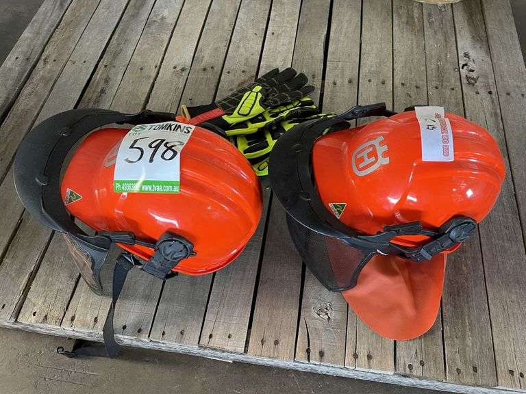 Husqvarna Helmets and Foughneck Gloves