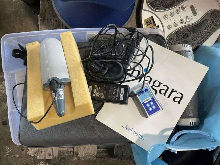 Pallet Assorted Sundries inc Niagara Heat Pad & Massager, Tapes, Stool etc