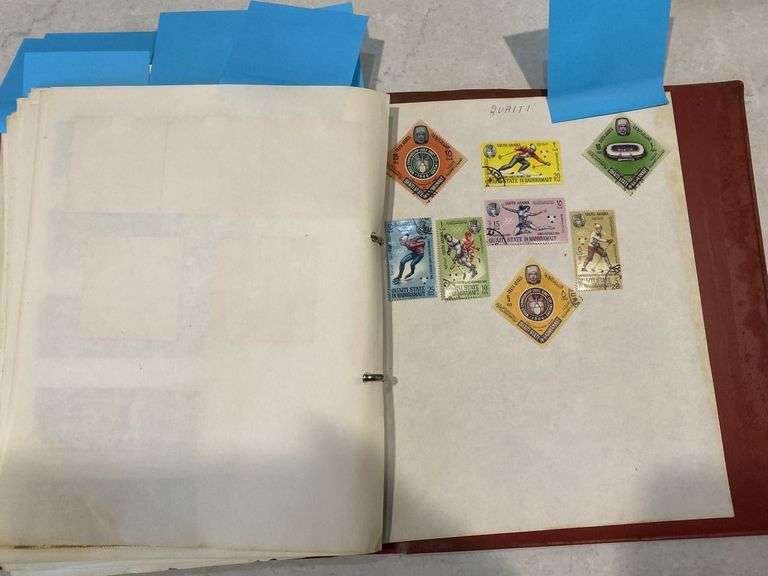 Hardcover Stamp Album inc Mix of World Stamps