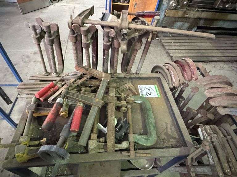 Metal Storage Trolley inc Assorted Clamps and Tooling
