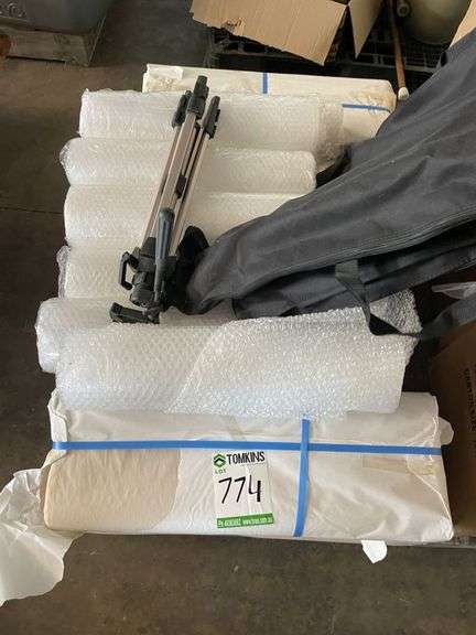 Pallet Bubble Wrap, Lge Qty Cloth Bags, Flags Poles and Brown Paper