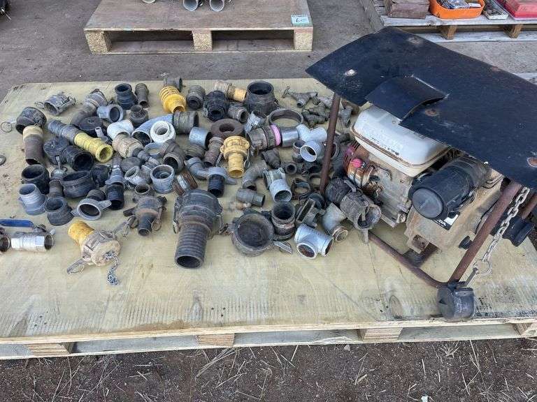 Assorted Irrigation Fittings and Honda Pump (parts only)