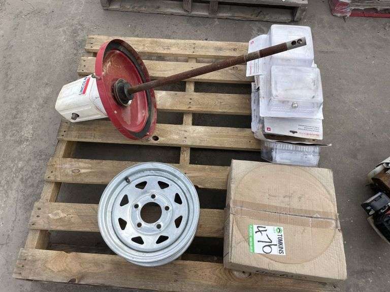 Pallet inc Honeywell Guards, Lincoln Drum Pump, 2x 8 Spoke 12x4 Rim