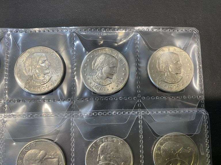 Sleeve of 24x Washington & Susan B Anthony Quarters