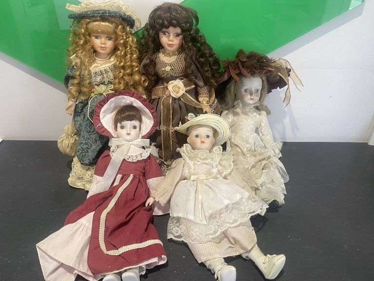 Collection of Vintage Porcelain Dolls