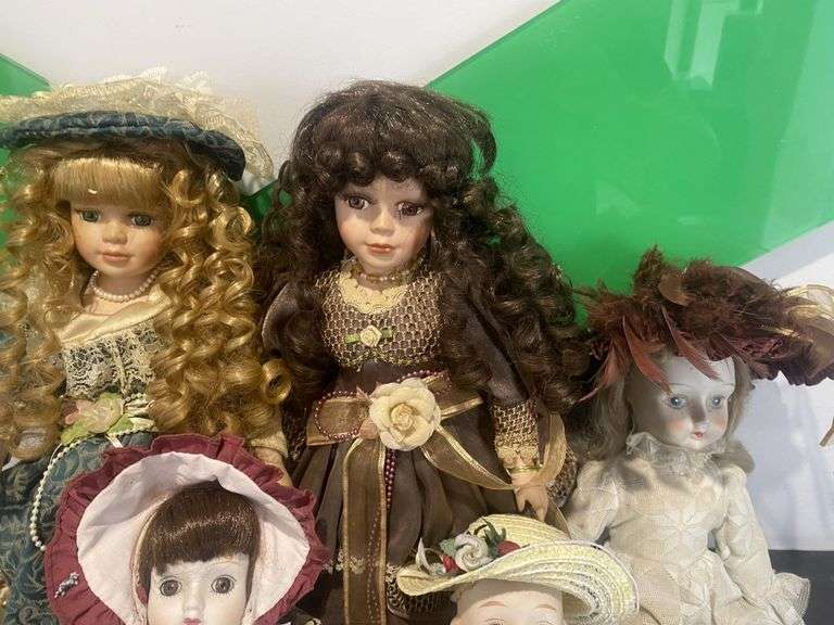 Collection of Vintage Porcelain Dolls