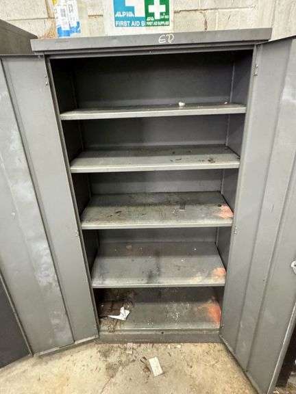 2x Metal Upright Storage Cabinets