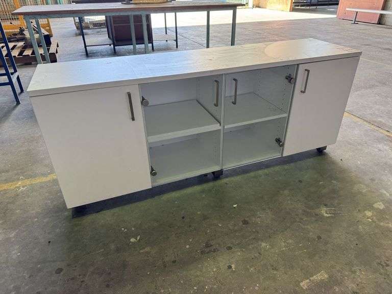 Four Door White Storage Cabinet