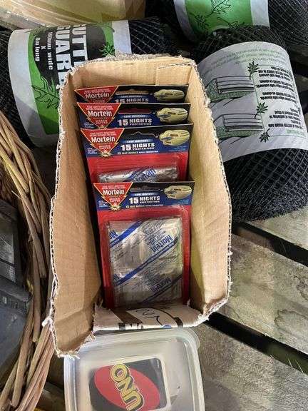 Boxes Of Chargers, Plastic Tub, Cooler Esky, Gutter Guard, Stick Vac & Trolley etc
