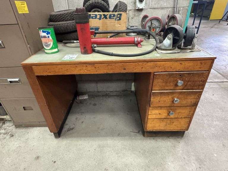 Desk with Porta Power, Qty Wheels & Castors.