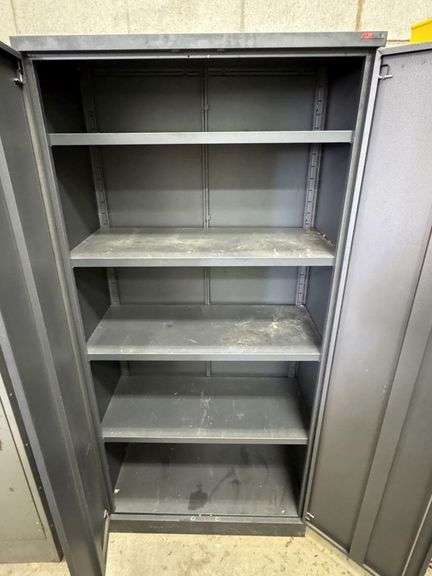 2x Metal Upright Storage Cabinets