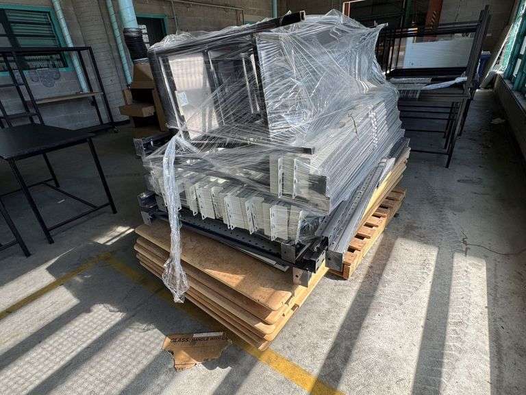Pallet of Shelving and Stools