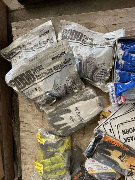 Pallet of Safety Gear - Welding Jackets, Gloves, Respirators etc.