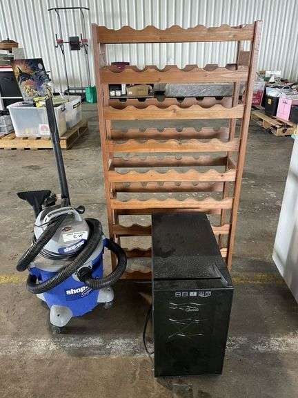 Wine Rack, Vacuum Cleaner and Wine Fridge