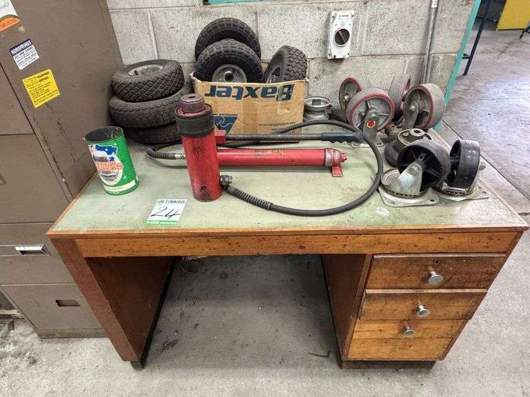 Desk with Porta Power, Qty Wheels & Castors.