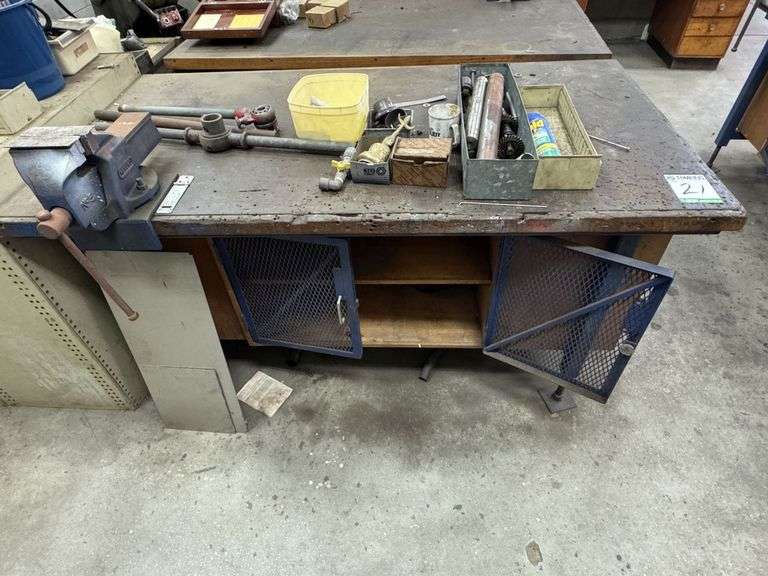 Timber Workshop Bench inc Vice @ Contents