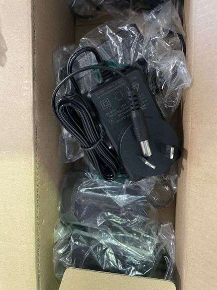Boxes Of Chargers, Plastic Tub, Cooler Esky, Gutter Guard, Stick Vac & Trolley etc