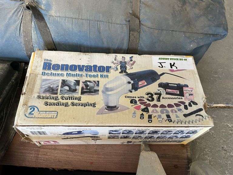 Pallet inc Delphi Motor Scanner, Renovator Tool, Bullbar, Twist-A-Saw, Tarp and Camp Gear