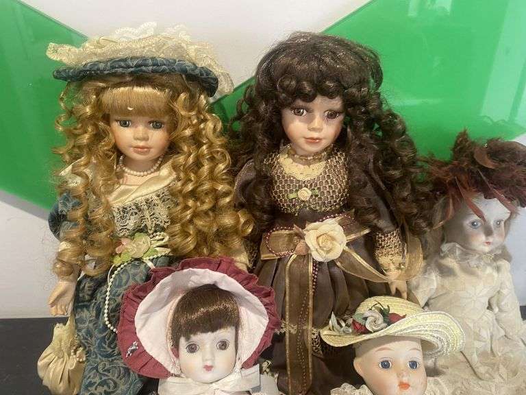 Collection of Vintage Porcelain Dolls
