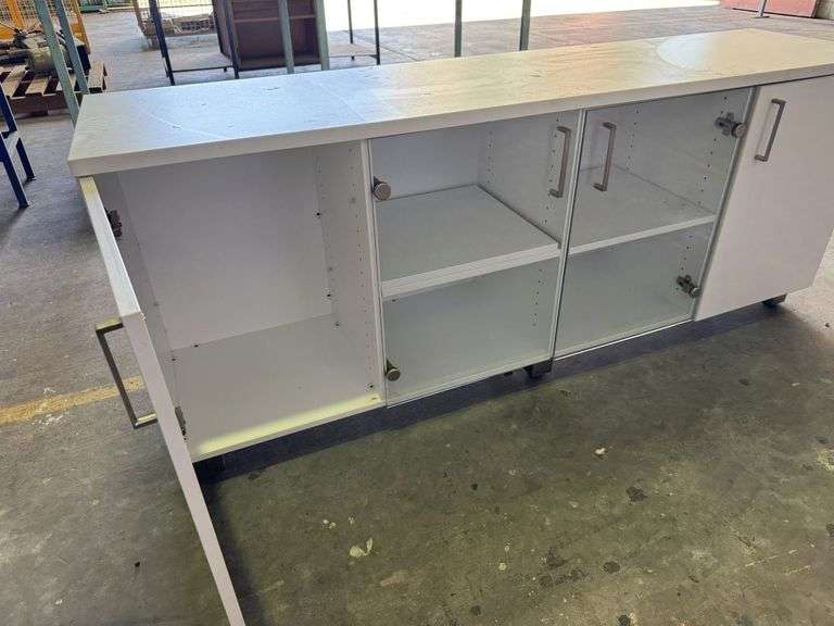 Four Door White Storage Cabinet